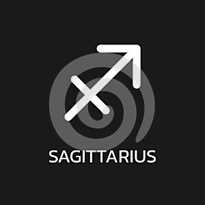 Sagittarius icon or sign. Zodiac, astrology, horoscope symbol. Vector illustration